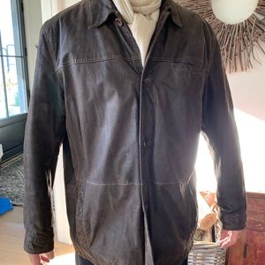 Chocolate brown leather jacket